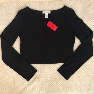 NWT Long Sleeve Black Crop Top